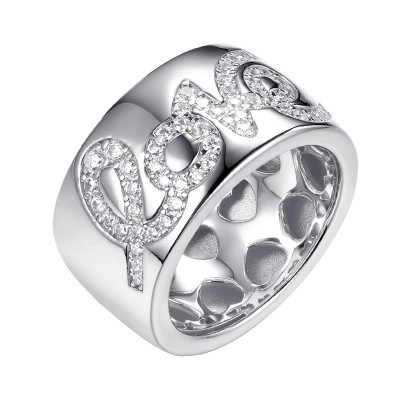 Кольцо с цирконом из серебра 925 пробы фото