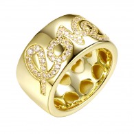 Кольцо с цирконом из серебра 925 пробы фото