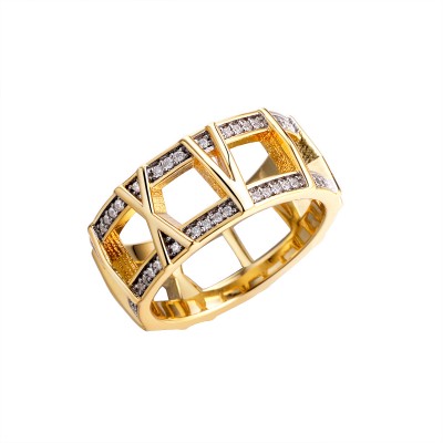 Кольцо с цирконом из серебра 925 пробы фото