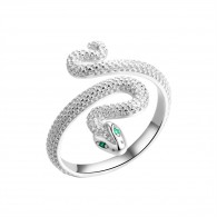 Кольцо с кристаллом из серебра 925 пробы фото