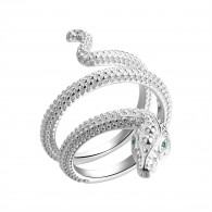 Кольцо с кристаллом из серебра 925 пробы фото