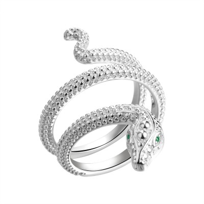 Кольцо с кристаллом из серебра 925 пробы фото