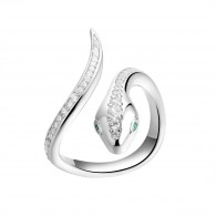 Кольцо с цирконом и кристаллом из серебра 925 пробы фото