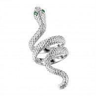 Кольцо с кристаллом из серебра 925 пробы фото