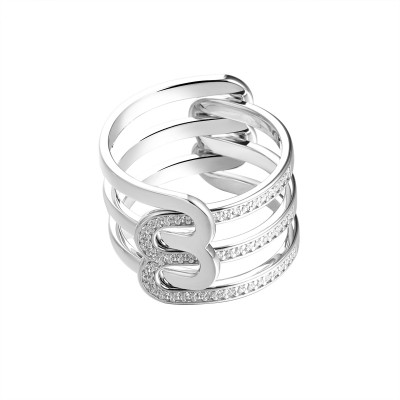 Кольцо с цирконом из серебра 925 пробы фото