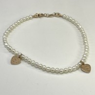 Браслет с жемчугом из красного золота 585 пробы фото