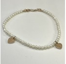 Браслет с жемчугом из красного золота 585 пробы