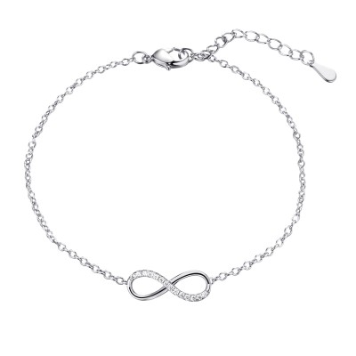 Браслет с цирконом из серебра 925 пробы фото