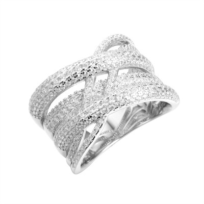 Кольцо с цирконом из серебра 925 пробы фото