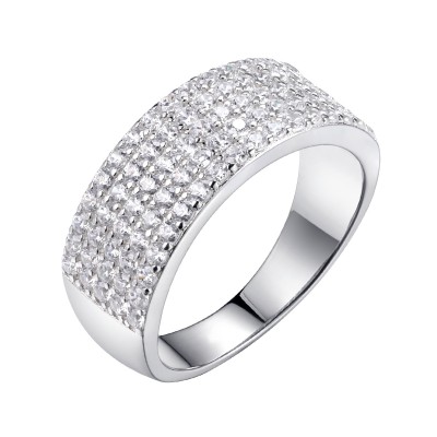 Кольцо с цирконом из серебра 925 пробы фото