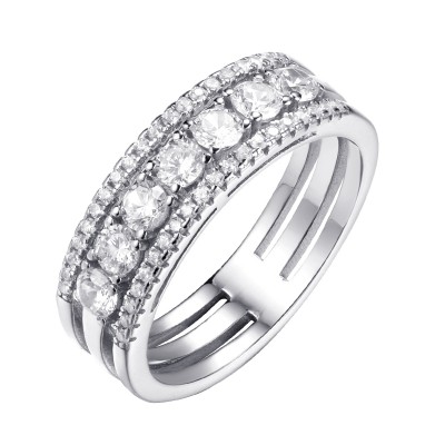 Кольцо с цирконом из серебра 925 пробы фото