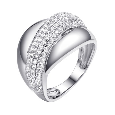 Кольцо с цирконом из серебра 925 пробы фото