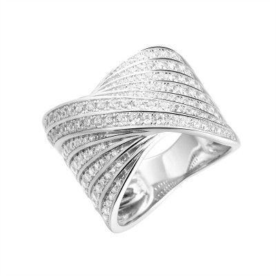 Кольцо с цирконом из серебра 925 пробы фото