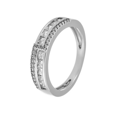 Кольцо с цирконом из серебра 925 пробы фото