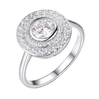 Кольцо с цирконом из серебра 925 пробы фото