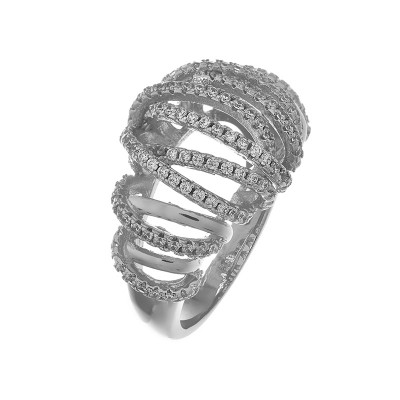 Кольцо с цирконом из серебра 925 пробы фото