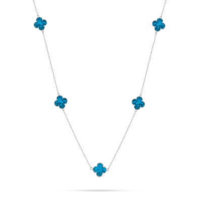 Колье с бирюзой из серебра 925 пробы фото