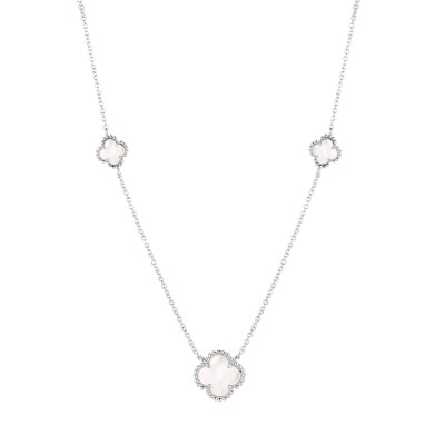 Колье с перламутром из серебра 925 пробы фото