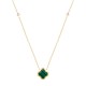 Колье с цирконом и малахитом из серебра 925 пробы