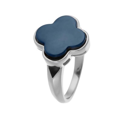 Кольцо с эмалью и керамикой из серебра 925 пробы фото