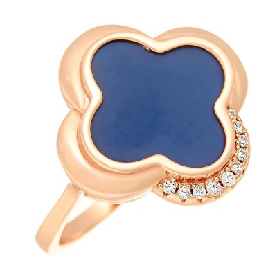 Кольцо с цирконом и керамикой из серебра 925 пробы фото