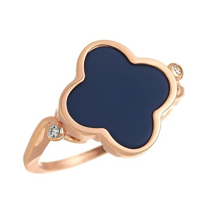 Кольцо с цирконом и керамикой из серебра 925 пробы фото