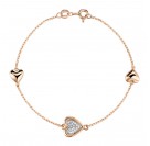 Браслет с бриллиантом из красного золота 585 пробы