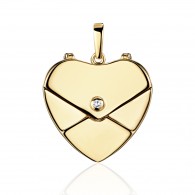 Подвеска с бриллиантом из желтого золота 585 пробы фото