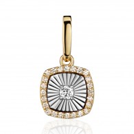 Подвеска с бриллиантом из комбинированного золота 585 пробы фото