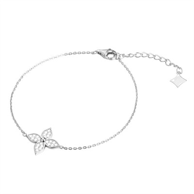 Браслет с цирконом из серебра 925 пробы фото