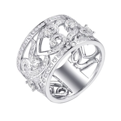 Кольцо с цирконом из серебра 925 пробы фото