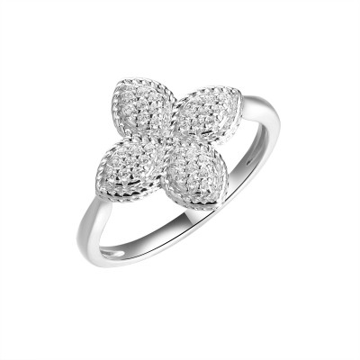 Кольцо с цирконом из серебра 925 пробы фото