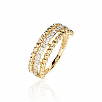 Кольцо с бриллиантом из желтого золота 585 пробы фото