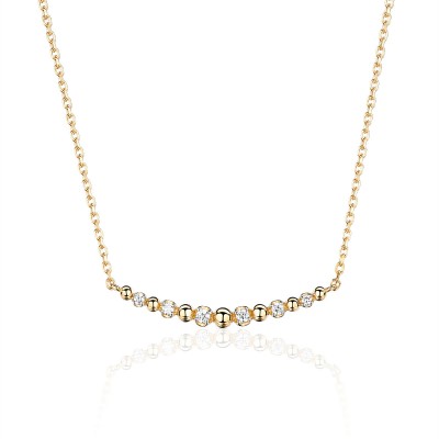 Колье с бриллиантом из желтого золота 585 пробы фото