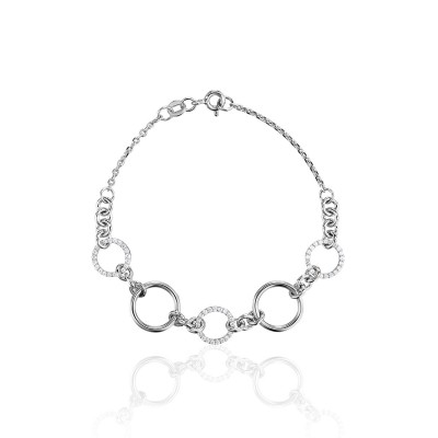 Браслет с фианитом из белого золота 585 пробы фото