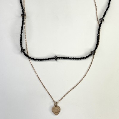 Колье с шпинелью и бриллиантом из красного золота 585 пробы фото