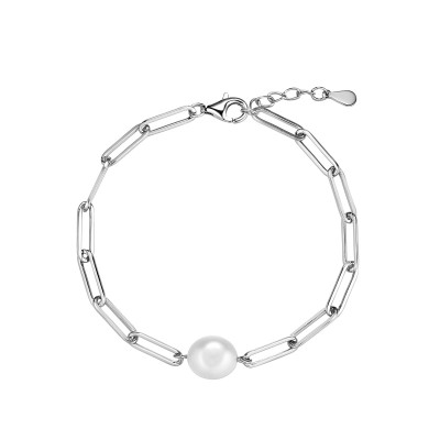 Браслет с жемчугом из серебра 925 пробы фото