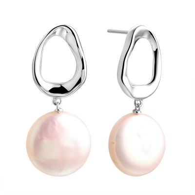 Серьги с жемчугом из серебра 925 пробы фото