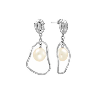 Серьги с жемчугом из серебра 925 пробы фото