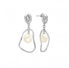 Серьги с жемчугом из серебра 925 пробы