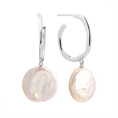 Серьги с жемчугом из серебра 925 пробы фото