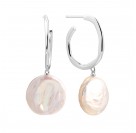 Серьги с жемчугом из серебра 925 пробы