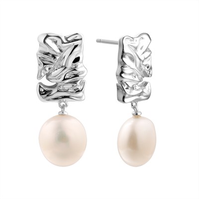 Серьги с жемчугом из серебра 925 пробы фото