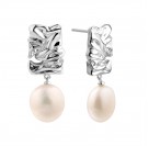 Серьги с жемчугом из серебра 925 пробы