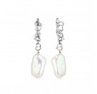 Серьги с жемчугом из серебра 925 пробы