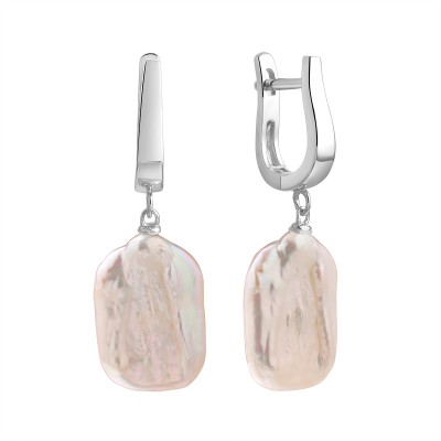 Серьги с жемчугом из серебра 925 пробы фото