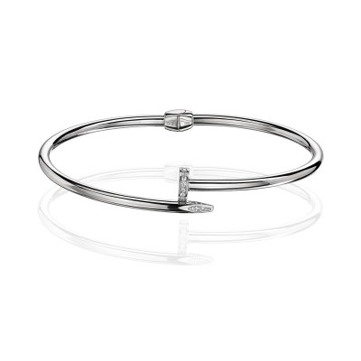 Браслет с бриллиантом из белого золота 585 пробы фото