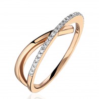 Кольцо с бриллиантом из красного золота 585 пробы фото