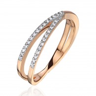 Кольцо с бриллиантом из красного золота 585 пробы фото