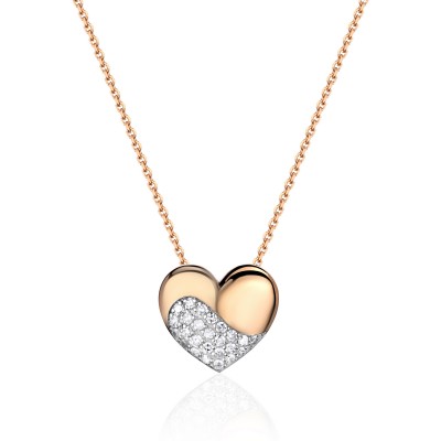 Колье с бриллиантом из красного золота 585 пробы фото